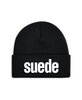 Suede - Beanie White Logo