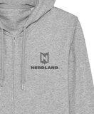 Nerdland - Heather Grey Zip Hoody  "Logo"