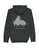 Preuteleute - Dark Heather Grey 'Bull' Zipped Hoody