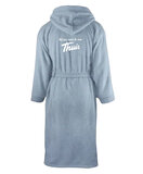 Thuis - Light Blue 'Logo' Badjas met kap