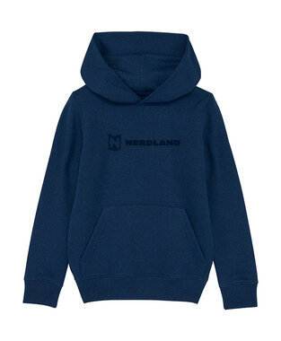 Nerdland - Black Heather Blue 'Logo' Kids Hoody
