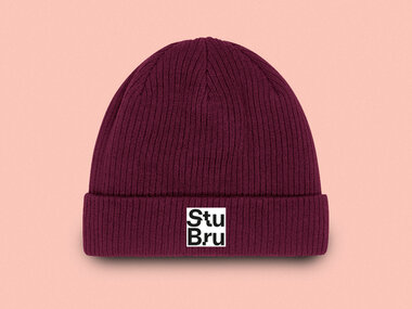 StuBru - Burgundy 'Logo' muts