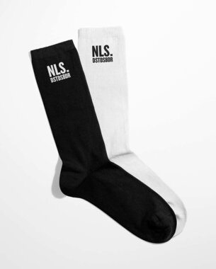Niels Destadsbader - White/Black 'NLS' Socks