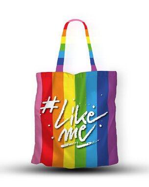 #LikeMe - Multicolor 'logo' cotton bag