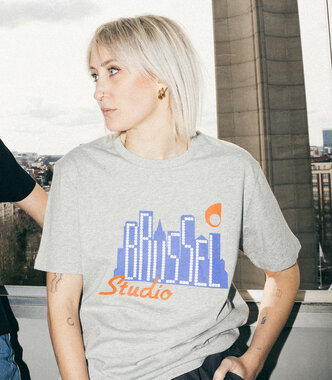StuBru - Heather Grey 'Logo of 1983-1989' T-shirt
