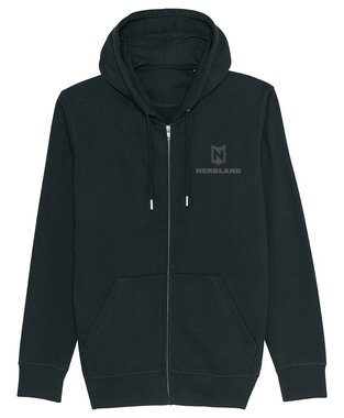 Nerdland - Zwart Zip Hoody 'Logo'