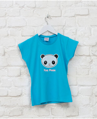 Aaitski! - Turqoise 'Ping Panda' Girls T-shirt