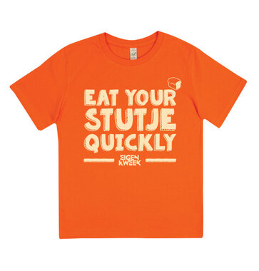 Eat Your Stutje Quickly (Orange kids shirt)