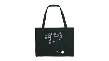 Dertigers - Zwarte 'Talk thirty to me' shopping bag