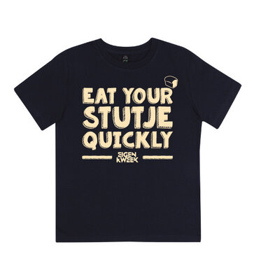 Eat Your Stutje Quickly (Navy kids shirt)