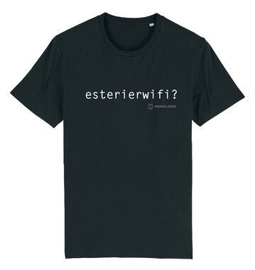 Nerdland - Black 'esterierwifi?' Shirt