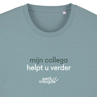 Werkvreugde - Citadel blue 'Mijn collega helpt u verder' T-shirt
