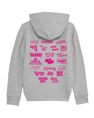 #LikeMe - Heather Grey 'liedjes' zipped hoodie