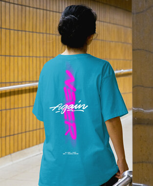 Regi - Aqua Blue 'Never Again' T-shirt