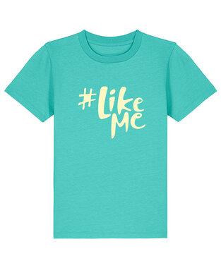 #LikeMe - Pool Blue 'Offwhite logo' T-shirt