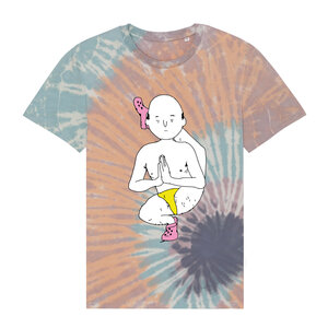 Sociaal Incapabele Michiel - Tie&Dye "Yoga" Teal Monstera/Lilac Petal Shirt