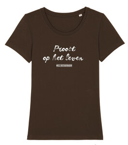 Niels Destadsbader - Dark Brown "Proost op het Leven" Girls shirt