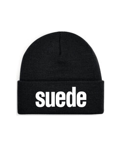 Suede - Beanie White Logo